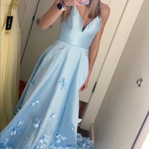 sherri hill light blue prom dress